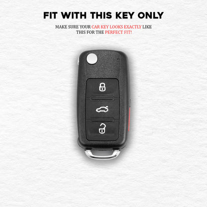 Metal Silicone Key Cover For Skoda Octavia, Fabia, Laura, Superb, Rapid, Yeti And Volkswagen Polo, Vento, Jetta, Ameo