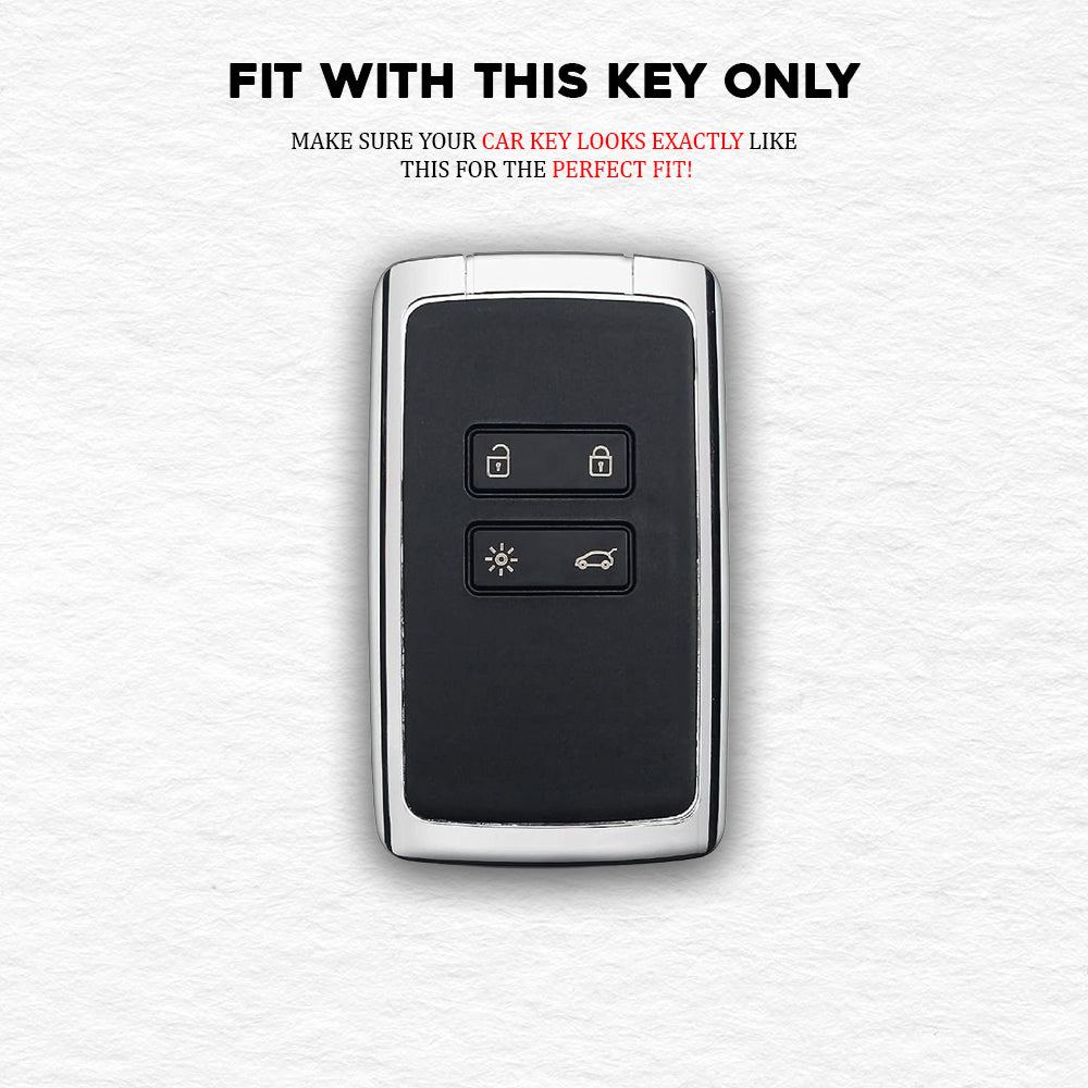 TPU Silver Car key Cover For Renault Triber | Kiger | New Kwid Smart Key