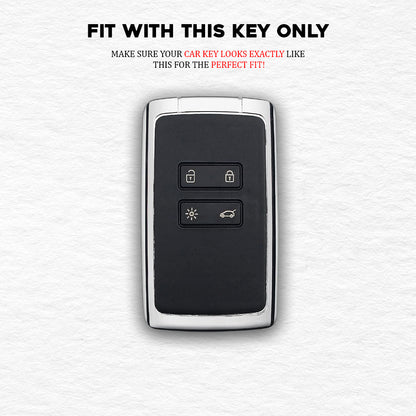 TPU Silver Car key Cover For Renault Triber | Kiger | New Kwid Smart Key