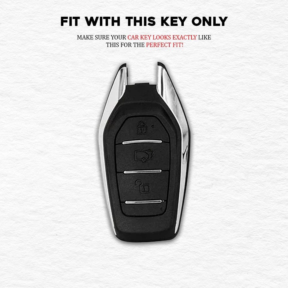 PU 3D Black Leather Car Key Cover For Mahindra: XUV500 3 button smart key