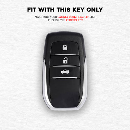 TPU Silver Key Cover For Toyota: Innova, Fortuner, Legender, Land Cruiser, Suzuki Invicto 3 button smart key.