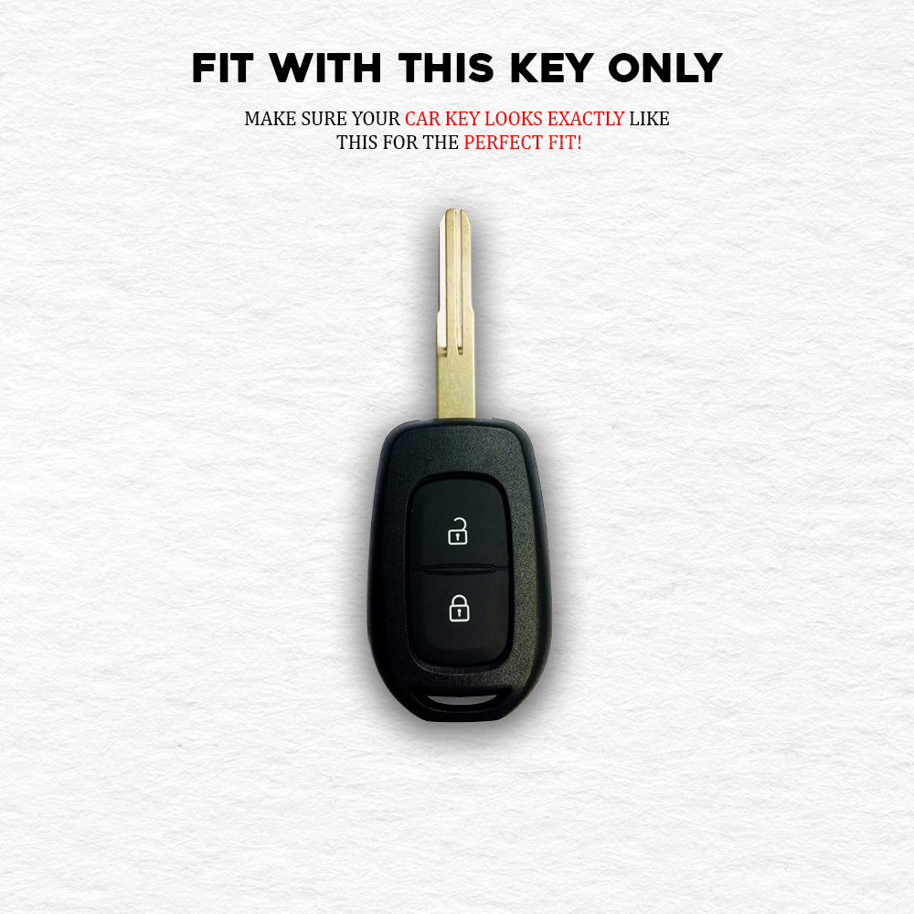 TPU SIlver Car key Cover For Renault Triber | Kwid | Duster | Datsun redi-GO Flip type Key