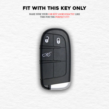 metal Car Key Cover For Jeep Meridian, Compass, Trailhawk, 3 Button Smart Key