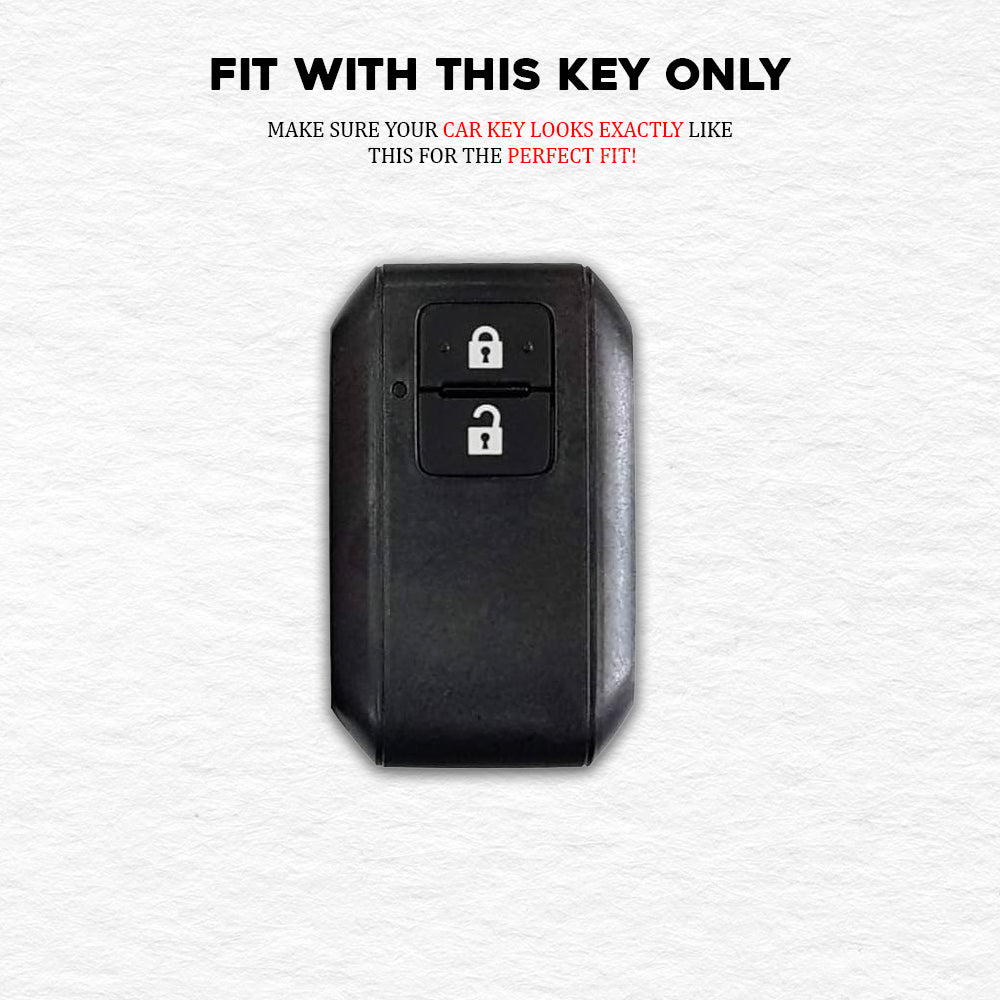 PU 3D Ten Color Car Key Cover For Suzuki : Swift, DZire, Baleno, Ertiga, Grand Vitara, Brezza, Fronx, Jimny XL6, Ignis, Toyota: Glanza, Urban Cruiser Hyryder, Rumion 2 button smart key.