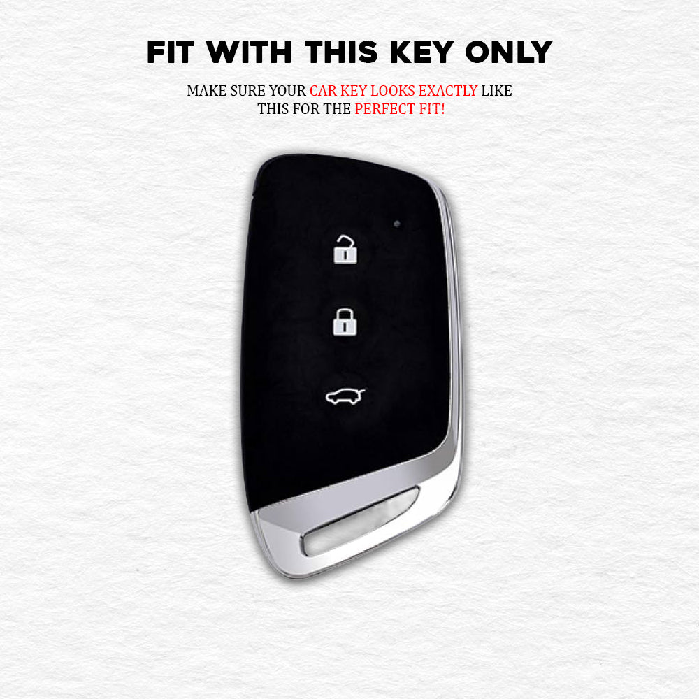 TPU Silver Car Key Cover For MG: MG Hector 3 Button smart key