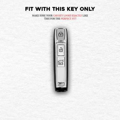 metal Car Key Cover For Kia Seltos 2023 Facelift | Sonet facelift 3 Button Smart Key