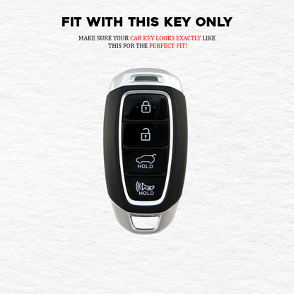 PU 3D Car Key Cover For Hyundai: Verna 2020 4 button smart key