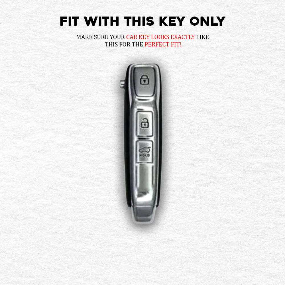 TPU Silver Car Key Cover For Kia: Seltos, Sonet 2023 onwards 3 button flip key