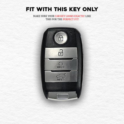 TPU White Gold Key Cover For Kia: Seltos, Sonet, Carens, Seltos X-line 4 button smart key