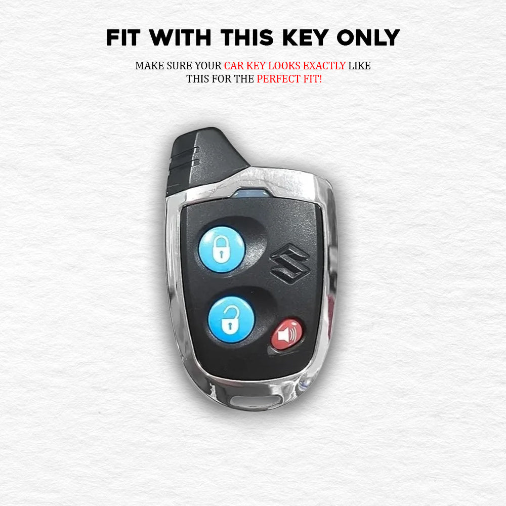 Metal Silicone Key Cover For Maruti Suzuki 4 Button Nippon key