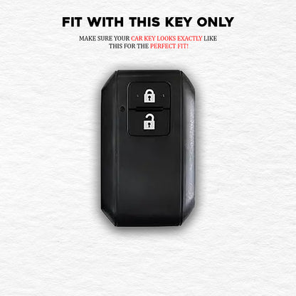 TPU Silver Car Key Cover For  Suzuki : Swift, DZire, Baleno, Ertiga, Grand Vitara, Brezza, Fronx, Jimny XL6, Ignis, Toyota: Glanza, Urban Cruiser Hyryder, Rumion 2 button smart key.