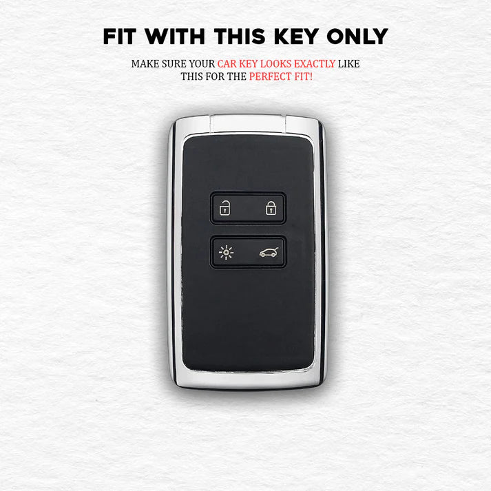 Metal Silicone Key Cover For Renault Triber | Kiger | New Kwid Smart Key