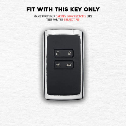 Metal Silicone Key Cover For Renault Triber | Kiger | New Kwid Smart Key