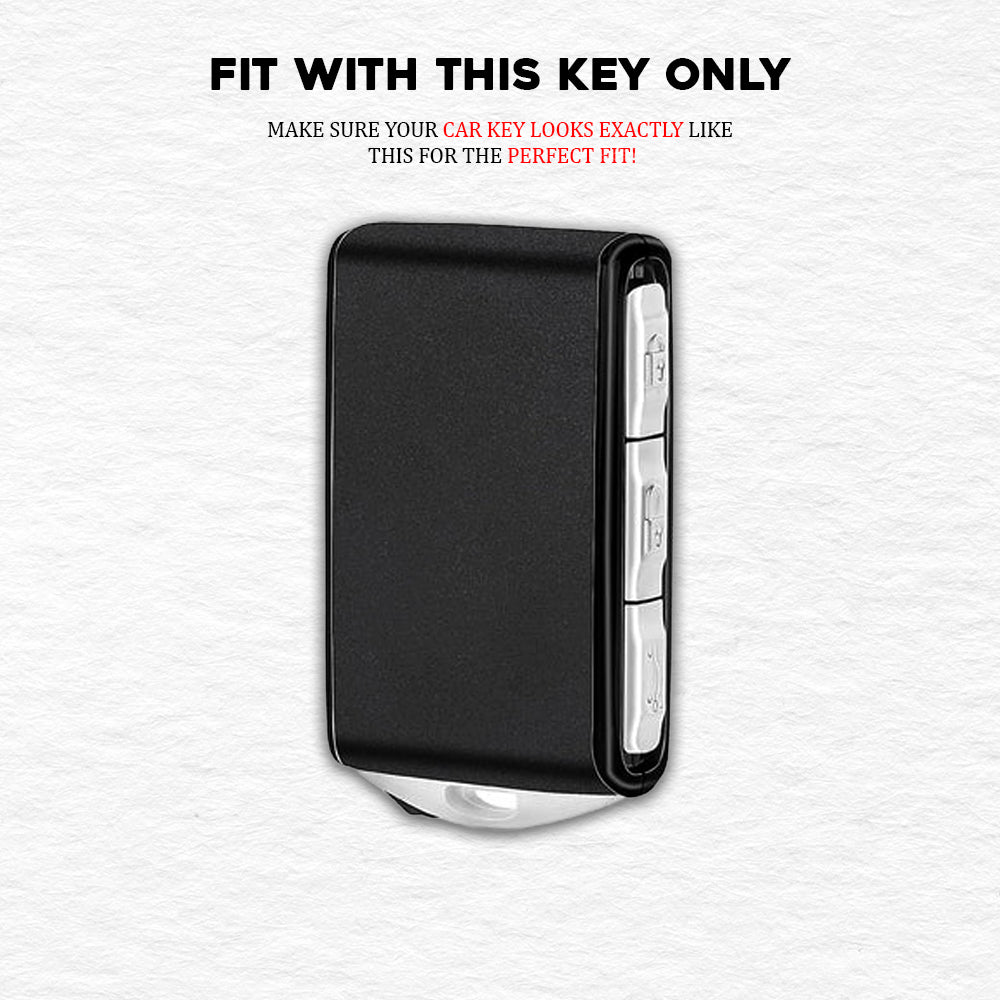 PU 3D Black Leather Car Key Cover For Volvo Smart Key