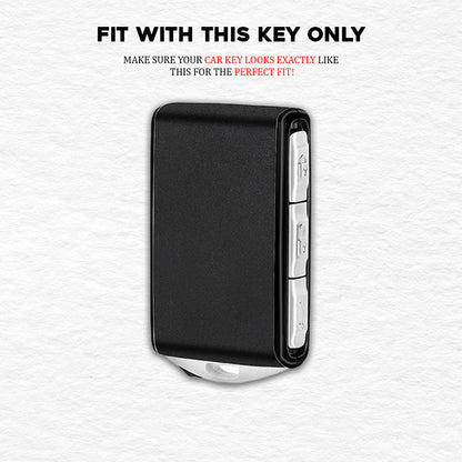 PU 3D Black Leather Car Key Cover For Volvo Smart Key