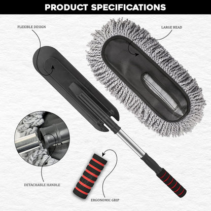 Flexible Microfiber Car Cleaning Duster – Dust & Dirt Remover
