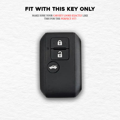 Metal Silicone Key Cover For Suzuki : Swift Dzire, Ertiga 3 button smart key.