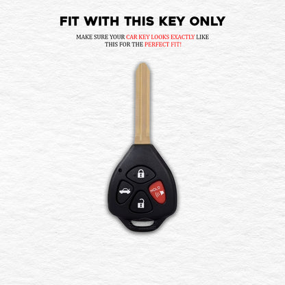 PU 3D Black Leather Car Key Cover For Toyota : Innova, Fortuner 2 button remote key