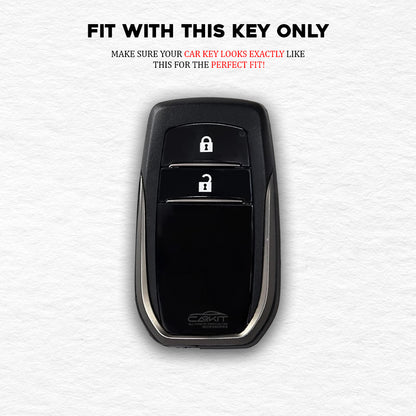 TPU White Gold Key Cover For Toyota: Innova Crysta, Innova HyCross, Hilux 2 button smart key.