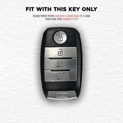 metal Car Key Cover For Kia: Seltos, Sonet, Carens, Seltos X-line 4 button smart key