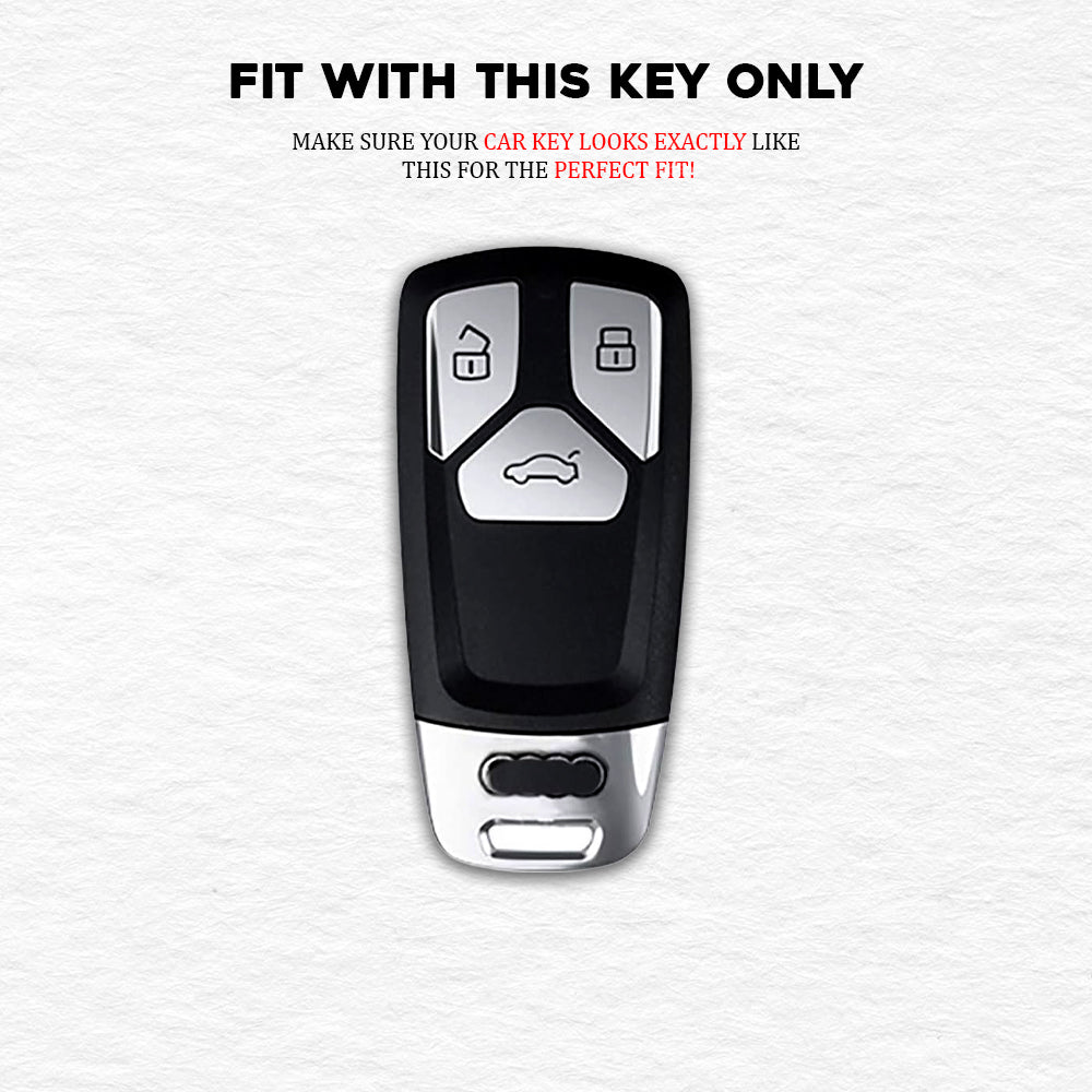 TPU White Gold Car Key For Audi Q5, A5, A8, Q7, A4, A6 3 button smart key