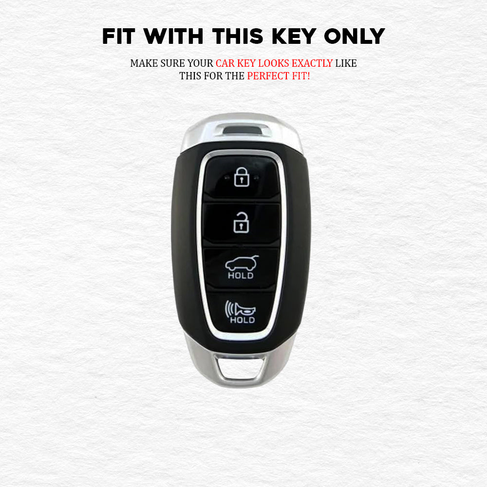 PU 3D Leather Car Key Cover For Hyundai: Verna 2020 4 button smart key