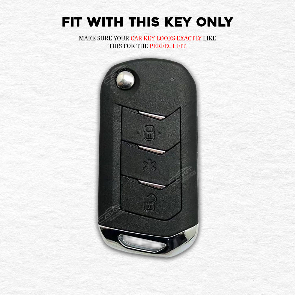 metal Car Key Cover For Mahindra: Thar, Bolero, Scorpio, XUV700, XUV400, XUV3x0, XUV300, TUV300, Marazzo 3 button flip key