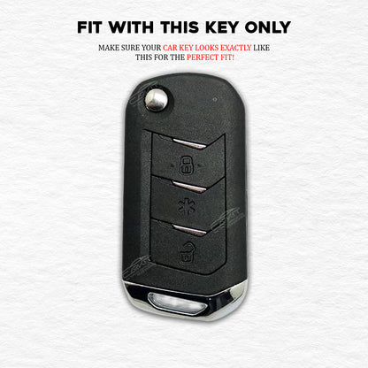 metal Car Key Cover For Mahindra: Thar, Bolero, Scorpio, XUV700, XUV400, XUV3x0, XUV300, TUV300, Marazzo 3 button flip key