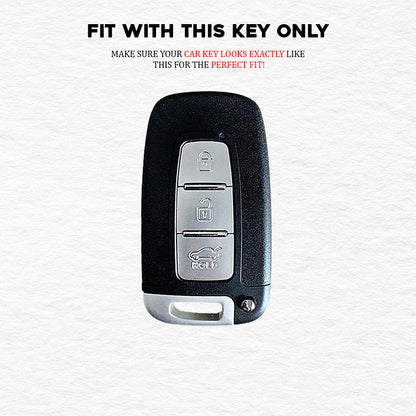 PU 3D Leather Car Key Cover For Hyundai: i20, Verna, Elantra old 3 button smart key