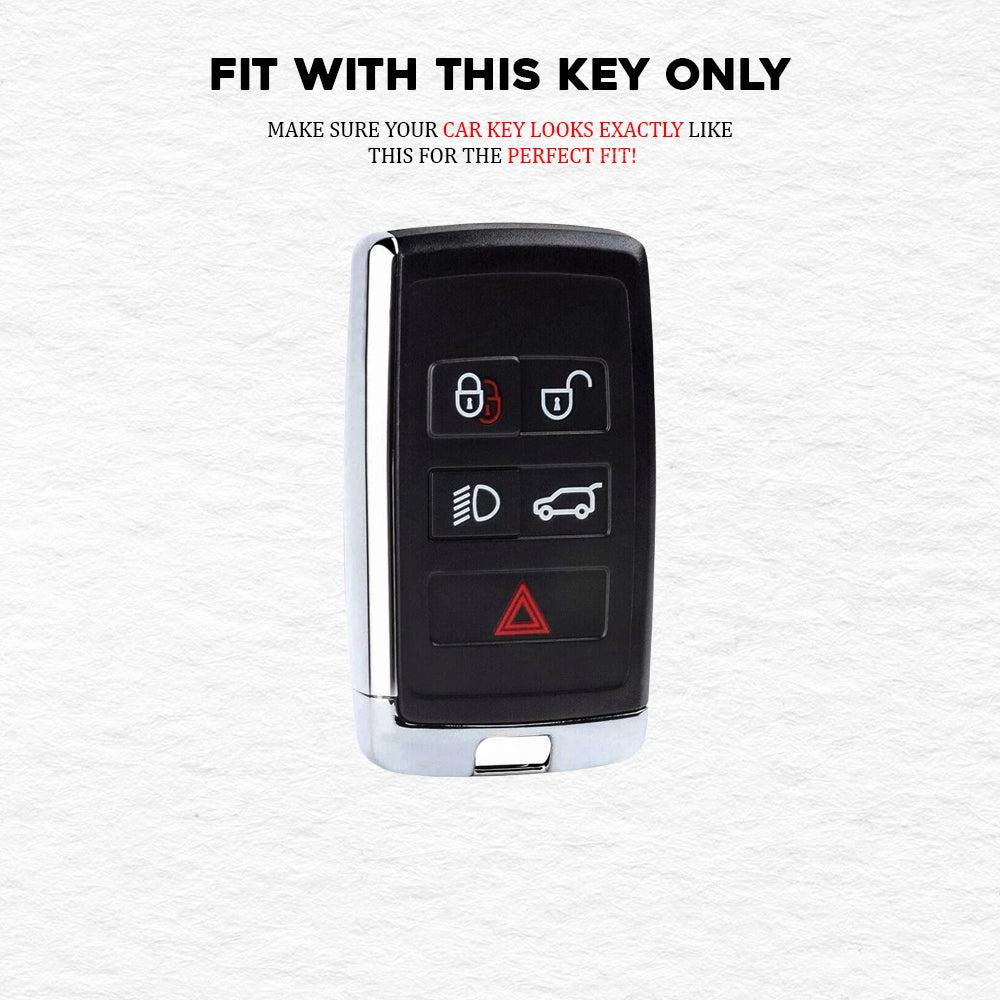 PU 3D Black Leather Car Key Cover for Land Rover | Jaguar | Range Rover Smart Key (Copy)