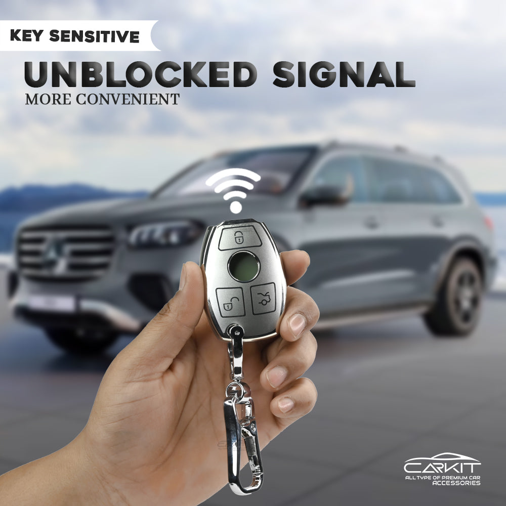 TPU Silver Key Cover for Mercedes-Benz C E M S CLS CLK GLK GLC G Class 3 Button Smart key (Copy)