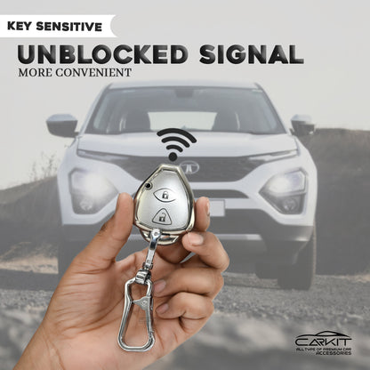TPU Silver Car Key Cover For Toyota : Innova, Fortuner 2 button remote key