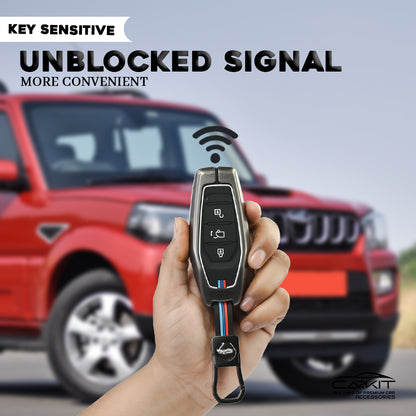 metal Car Key Cover For Mahindra: XUV500 3 button smart key