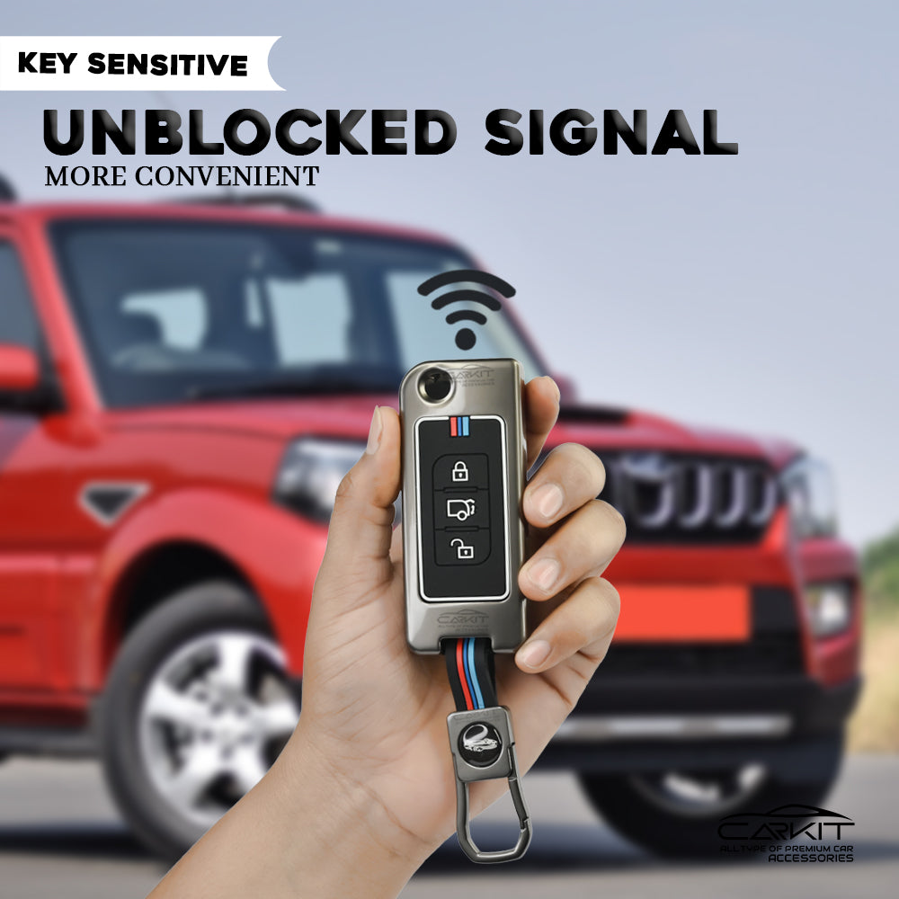 metal Car Key Cover For Mahindra: XUV500 Flip Key