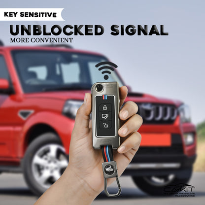 metal Car Key Cover For Mahindra: XUV500 Flip Key