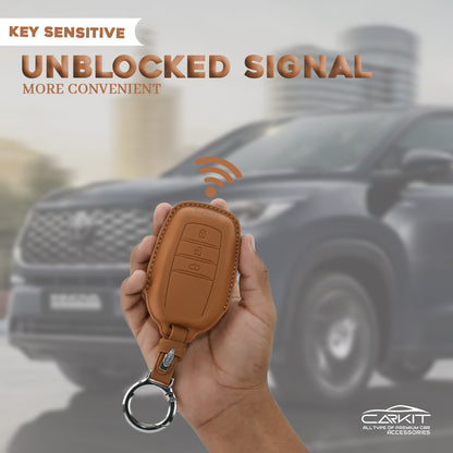 PU 3D Ten Car Key Cover For Toyota: Innova, Fortuner, Legender, Land Cruiser, Suzuki Invicto 3 button smart key.