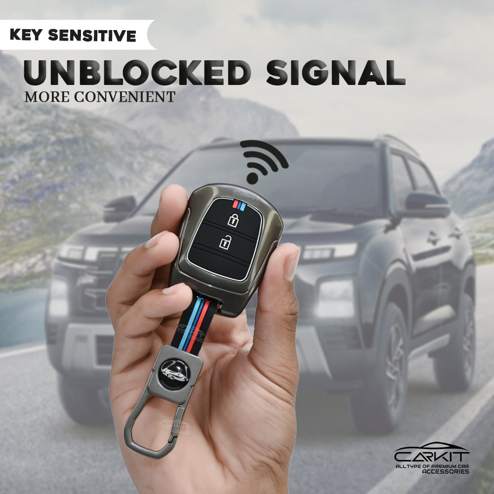 Metal Silicone Car Key Cover Hyundai: Santro, Eon, i10 Grand remote key