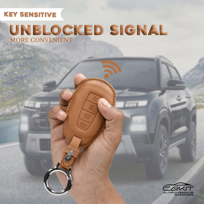 PU 3D Car Key Cover For Hyundai: Verna 2020 4 button smart key