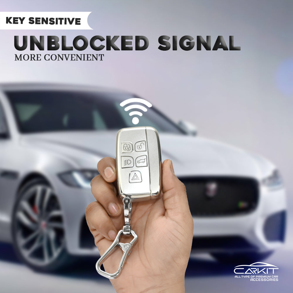 TPU Silver Car Key Cover for Land Rover | Jaguar | Range Rover Smart Key (Copy)