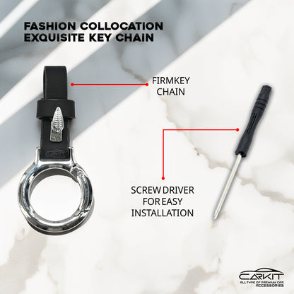 PU 3D Leather Car Key Cover For New Kia Seltos 2023 Facelift | Carens X Line | Sonet Facelift - 4 Button Smart Key