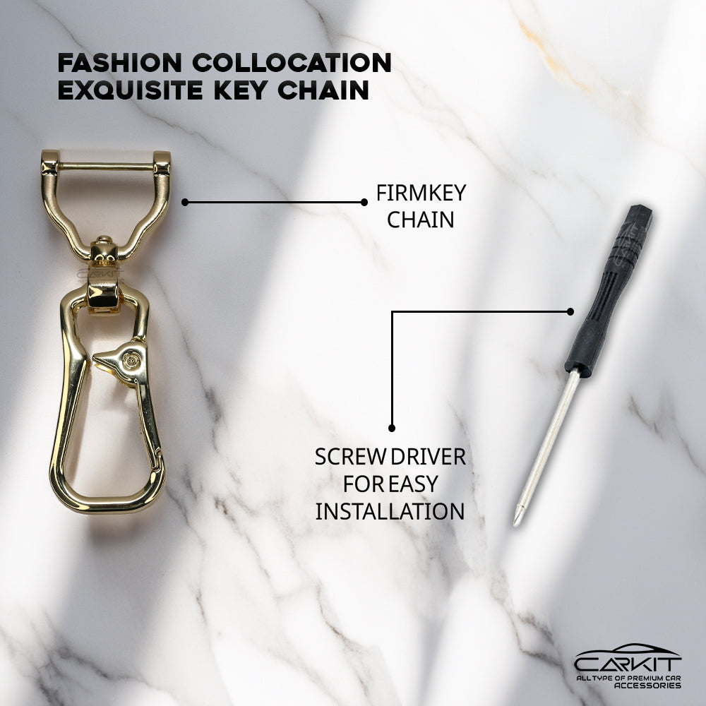 TPU White Gold Key Cover For Hyundai: Alcazar, Creta 2021 onwards 4 button smart key