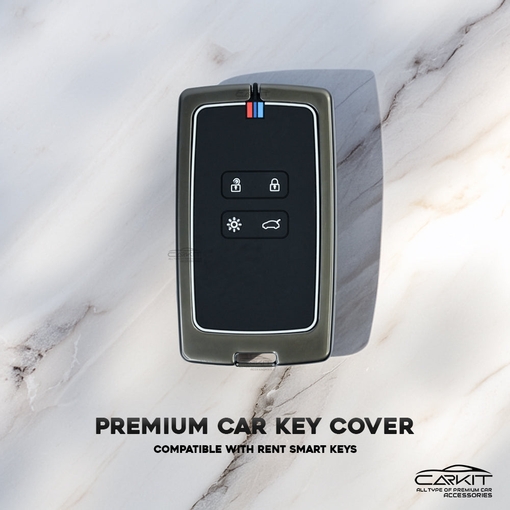 Metal Silicone Key Cover For Renault Triber | Kiger | New Kwid Smart Key