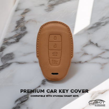 PU 3D Car Key Cover For Hyundai: Verna 2020 4 button smart key