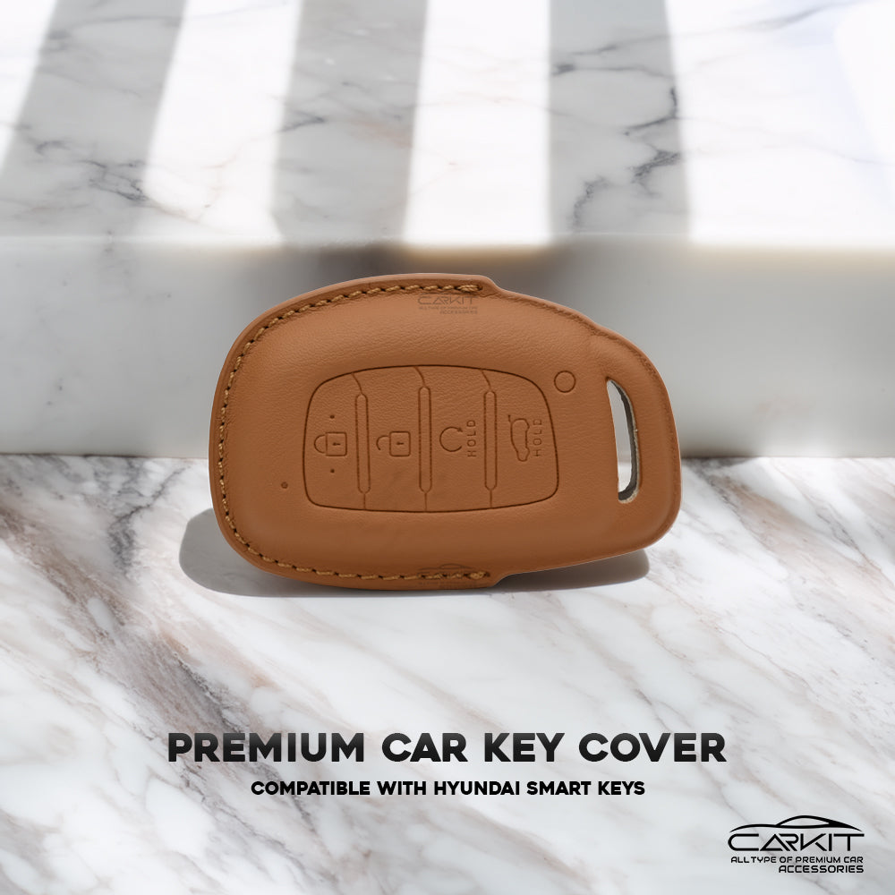 PU 3D Car Key Cover For Hyundai: Alcazar, Creta 2021 onwards 4 button smart key