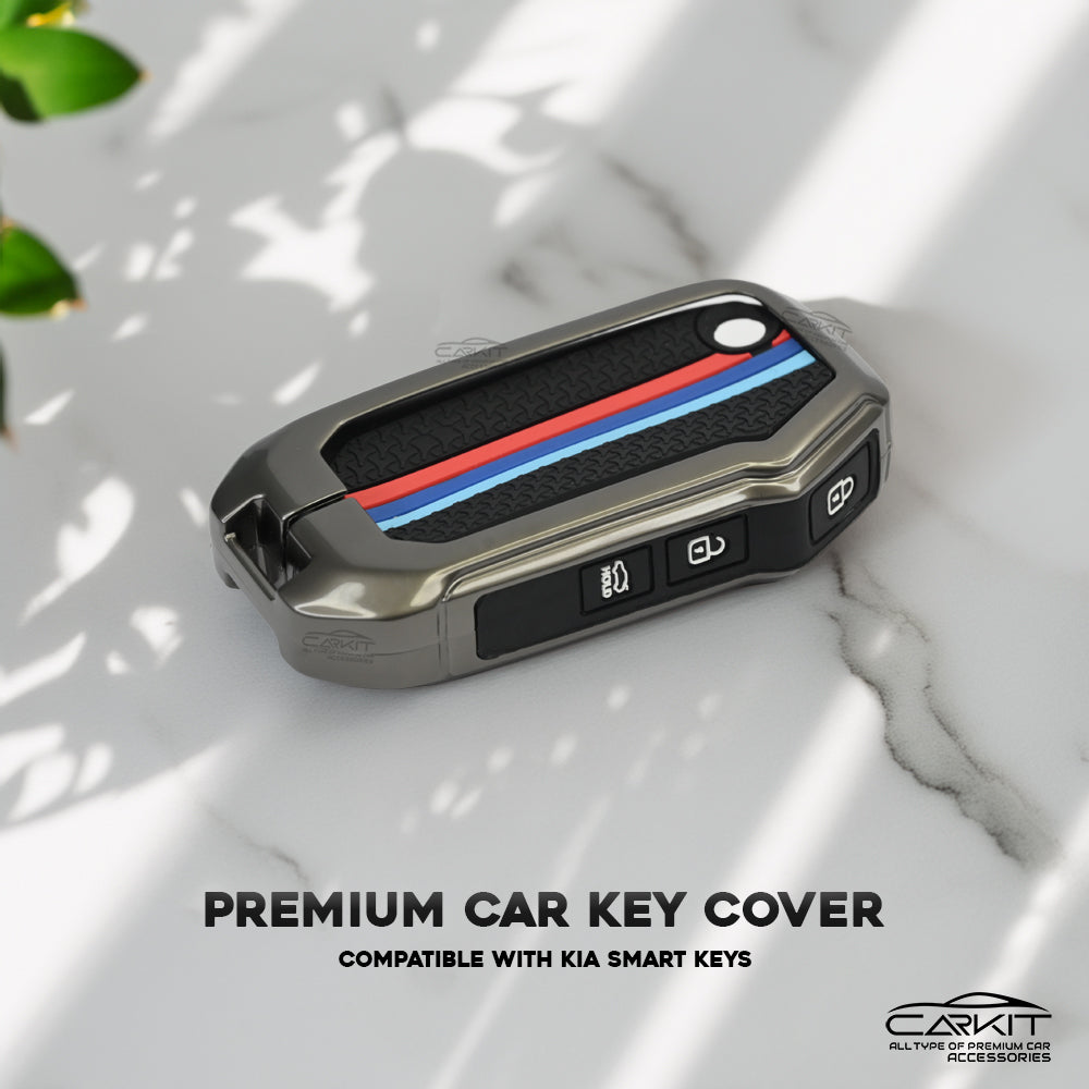 metal Car Key Cover For Kia Seltos 2023 Facelift | Sonet facelift 3 Button Smart Key