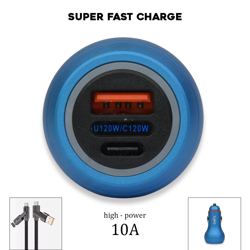 Carkit 120W Dual Port Type C PD Car Charger