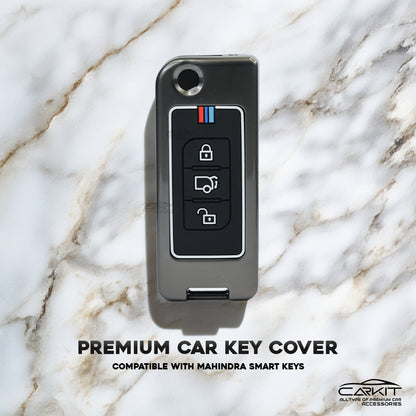 metal Car Key Cover For Mahindra: XUV500 Flip Key