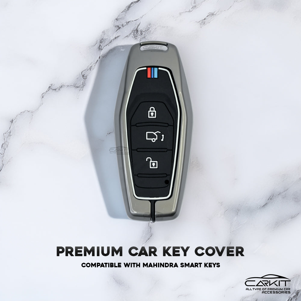 metal Car Key Cover For Mahindra: XUV500 3 button smart key