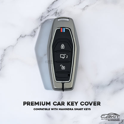 metal Car Key Cover For Mahindra: XUV500 3 button smart key
