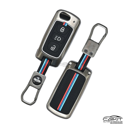 Metal Car Key Cover For Tata: Nexon, Harrier, Safari, Altroz, Punch, Tiago, Tigor, Zest, Bolt, Hexa 3 button Flip Key